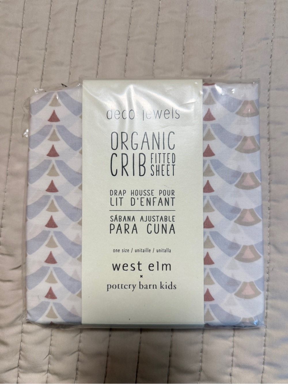 West Elm x Pottery Barn Kids Deco Jewels Organic Cotton Crib Fitted Sheet NWT